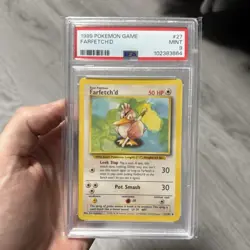 Pokemon 1999 Game Base Set Farfetche’d #27 PSA 9 - Image 1