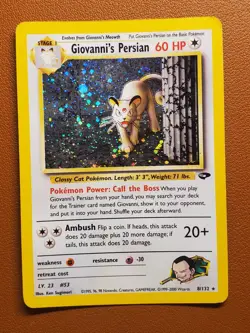 Giovanni's Persian 8/132 Holo Rare NM Pokemon TCG Gym Challenge WOTC Unlimited - Image 1