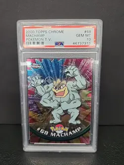 2000 TOPPS CHROME POKEMON T.V. #68 MACHAMP PSA 10 - Image 1
