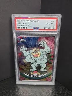 2000 TOPPS CHROME POKEMON T.V. #68 MACHAMP PSA 10 - Image 3