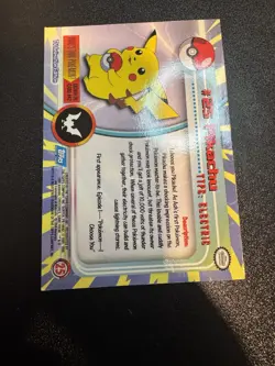 Pikachu #25 Topps TV Animation Edition Non Holo Pokemon 1999 Blue Logo NM - Image 3
