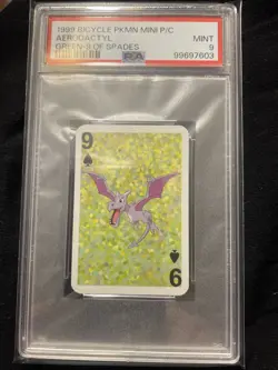 1999 BICYCLE POKEMON MINI PLAYING CARDS GREEN DECK AERODACTYL PSA 9 - Image 2