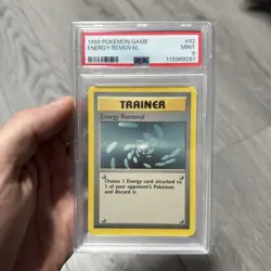 Pokemon 1999 Game Base Set Energy Removal #92 PSA 9 - Image 1