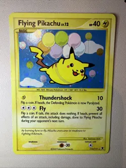 Flying Pikachu 113/111 Platinum Rising Rivals Pokemon Card Holo Secret Rare - Image 3