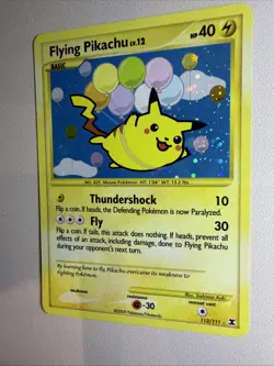 Flying Pikachu 113/111 Platinum Rising Rivals Pokemon Card Holo Secret Rare - Image 5