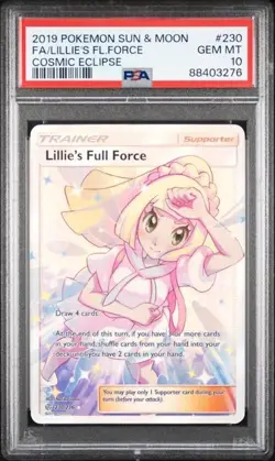 Pokemon PSA 10 Lillie's Full Force #230 Full Art Cosmic Eclipse 2019 English - Image 2