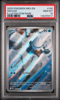PSA 10 SNOVER #140 ILLUSTRATION RARE 2025 POKEMON MEG EN MEGA EVOLUTIONS - Image 1