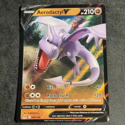 Pokemon TCG Aerodactyl V Sword & Shield - Lost Origin 092/196 Holo Ultra Rare - Image 1
