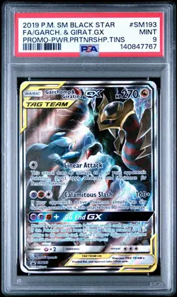 2019 POKEMON SM BLACK STAR PROMO #SM193 FULL ART/GARCHOMP & GIRATINA GX PSA 9 - Image 1