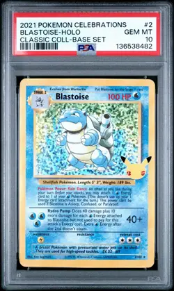 2021 POKEMON CELEBRATIONS CLASSIC COLL #2 BLASTOISE-HOLO PSA 10 - Image 1