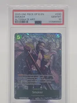 PSA 10 Smoker OP10-030 SR Alt Art Holo - One Piece Royal Blood - English - Image 1