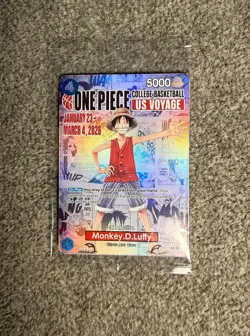 Monkey D. Luffy P-055 US Voyage Promo ONE PIECE College Basketball SEALED MINT - Image 1