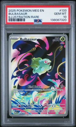 2025 POKEMON MEG EN-MEGA EVOLUTION ILLUSTRATION RARE #133 BULBASAUR PSA 10 - Image 1