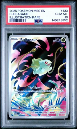 2025 POKEMON MEG EN-MEGA EVOLUTION ILLUSTRATION RARE #133 BULBASAUR PSA 10 - Image 1