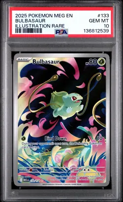2025 POKEMON MEG EN-MEGA EVOLUTION ILLUSTRATION RARE #133 BULBASAUR PSA 10 - Image 1