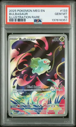 2025 POKEMON MEG EN-MEGA EVOLUTION ILLUSTRATION RARE #133 BULBASAUR PSA 10 - Image 1