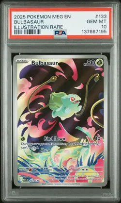 2025 POKEMON MEG EN-MEGA EVOLUTION ILLUSTRATION RARE #133 BULBASAUR PSA 10 - Image 1