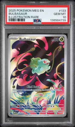 2025 POKEMON MEG EN-MEGA EVOLUTION ILLUSTRATION RARE #133 BULBASAUR PSA 10 - Image 1