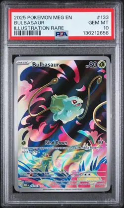 2025 POKEMON MEG EN-MEGA EVOLUTION ILLUSTRATION RARE #133 BULBASAUR PSA 10 - Image 1