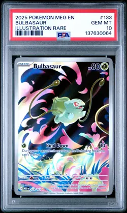2025 POKEMON MEG EN-MEGA EVOLUTION ILLUSTRATION RARE #133 BULBASAUR PSA 10 - Image 1