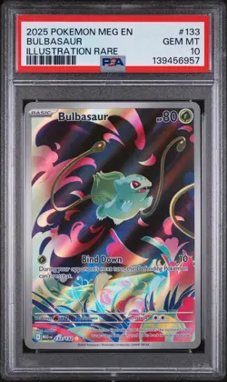 2025 Pokemon Meg En-Mega Evolution #133 Bulbasaur Illustration Rare PSA 10 - Image 1