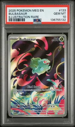 2025 POKEMON MEG EN-MEGA EVOLUTION ILLUSTRATION RARE #133 BULBASAUR PSA 10 - Image 1