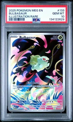 2025 POKEMON MEG EN-MEGA EVOLUTION ILLUSTRATION RARE #133 BULBASAUR PSA 10 - Image 1