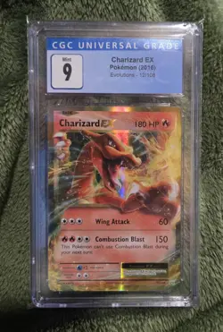 Charizard EX (2016) XY Evolutions Holo Rare 12/108 CGC 9 Mint Pokemon TCG - Image 1