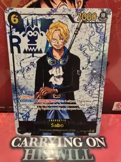 One Piece TCG Carrying on His Will - Sabo OP13-120 SEC Alt Art Parallel - NM - Image 4