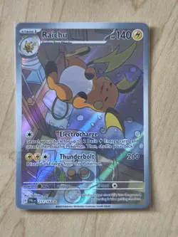 Pokemon TCG Raichu Card 211/193 Paldea Evolved Illustration Rare Full Art Holo - Image 1