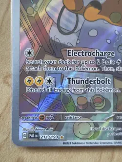 Pokemon TCG Raichu Card 211/193 Paldea Evolved Illustration Rare Full Art Holo - Image 4