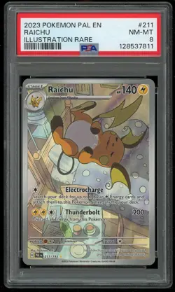 Pokemon TCG Raichu Holo Illustration Rare Paldea Evolved 211/193 PSA 8 NM-MT - Image 1
