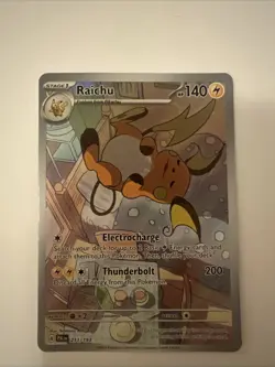 Pokemon TCG Raichu Card 211/193 Paldea Evolved Illustration Rare Full Art Holo - Image 1