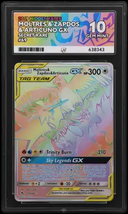 ACE 10 MOLTRES & ZAPDOS & ARTICUNO GX 69/68 HIDDEN FATES POKEMON PERFECT SUBS - Image 1