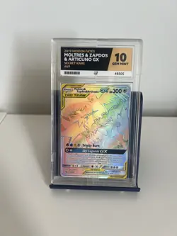 ACE 10 Moltres & Zapdos Articuno Rainbow Tag-Team GX 69/68 Pokemon Hidden Fates - Image 1