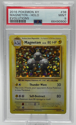 2016 POKEMON XY EVOLUTIONS #38 MAGNETON-HOLO PSA 9 MINT - Image 1