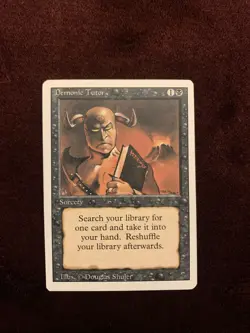 Demonic Tutor Magic The Gathering Revised Set 1994 Vintage LP MTG Card X1 - Image 1