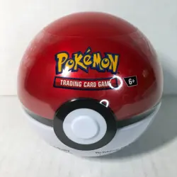 Pokemon TCG PokeBall Tin Pack H24 [Poke Ball] 3 booster packs+ stickers SEALED! - Image 1