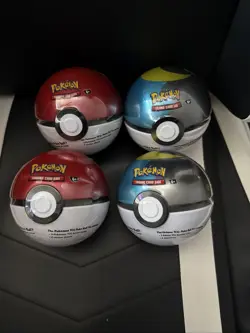 Pokemon TCG Pokeballs SEALED LOT of 4 Sealed Tins ✨ 3x B25 1x H24 - Image 1