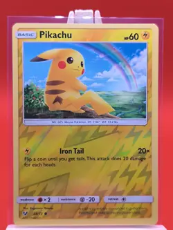 Pikachu 28/73 Reverse Holo Rare Shining Legends Pokemon Card - Image 1