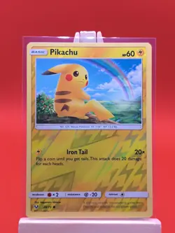 Pikachu 28/73 Reverse Holo Rare Shining Legends Pokemon Card - Image 2