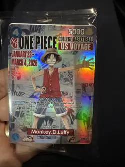 One Piece Card Game P-055 Monkey D Luffy US Voyage College Bball PROMO Sealed - Image 1