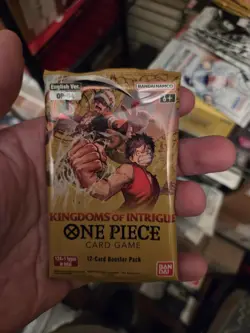 Kingdoms of Intrigue Booster Pack One Piece Card Game OP-04 English New Sealed - Image 1