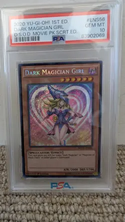 Dark Magician Girl PSA 10 Yu gi oh Movie Secret Rare MVP1-ENS56 Holo Card - Image 1