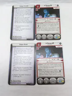 (4) Star Wars Imperial Assault Thrawn Villain Pack Cards - Image 1