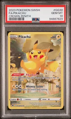 Fa/Pikachu GG30 Pokemon Sword And Shield Crown Zenith NM PSA 10 - Image 1