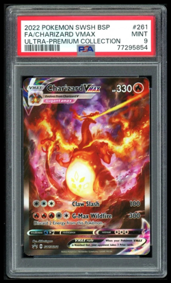 2019 POKEMON SWORD & SHIELD BLACK STAR PROMOS #SWSH261 CHARIZARD VMAX UPC PSA 9 - Image 1
