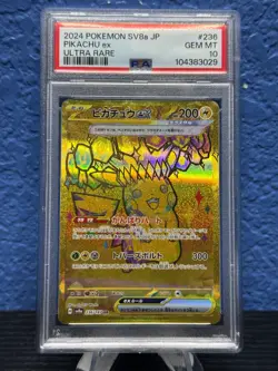 2024 JAPANESE PIKACHU EX FULL ART RARE UR TERASTAL FEST SV8A POKEMON PSA 10 #236 - Image 1