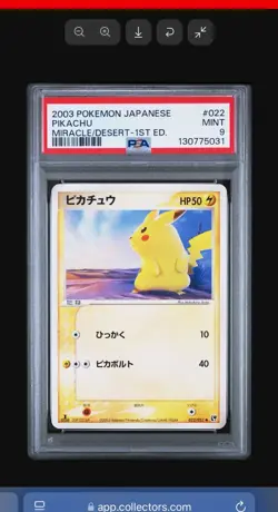 PSA 9 ✨ 2003 Pokemon Japanese Miracle of the Desert 1st Edition #022 Pikachu - Image 1