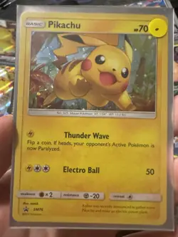 Pikachu SM76 Sun & Moon Holo Rare Black Star Promo Pokemon Card - Image 1